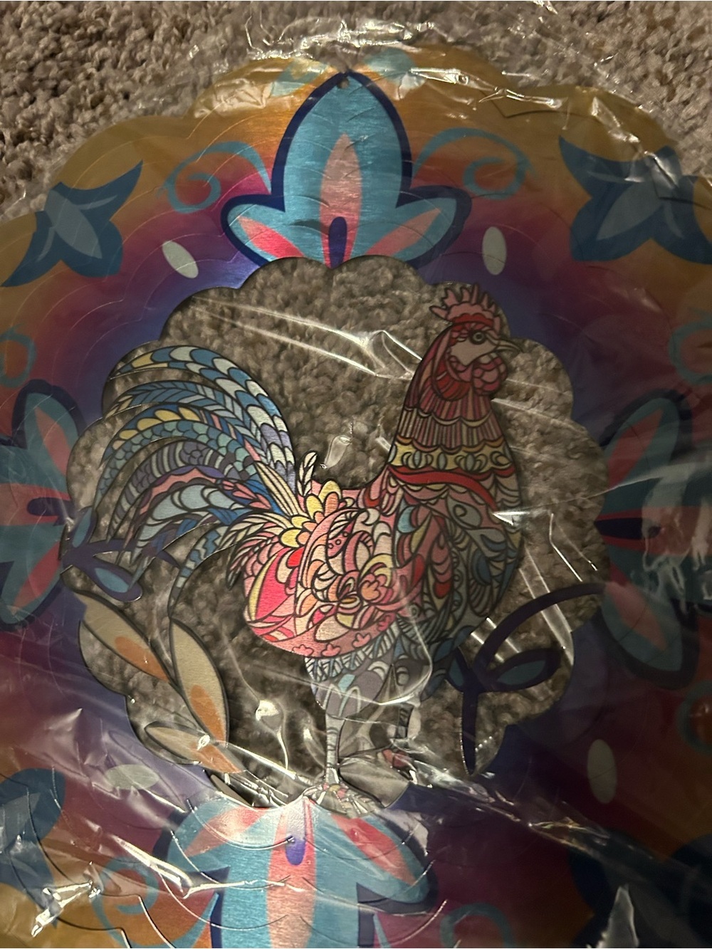 Colorful Patterned Rooster Wind Spinner - Picture 4 of 5